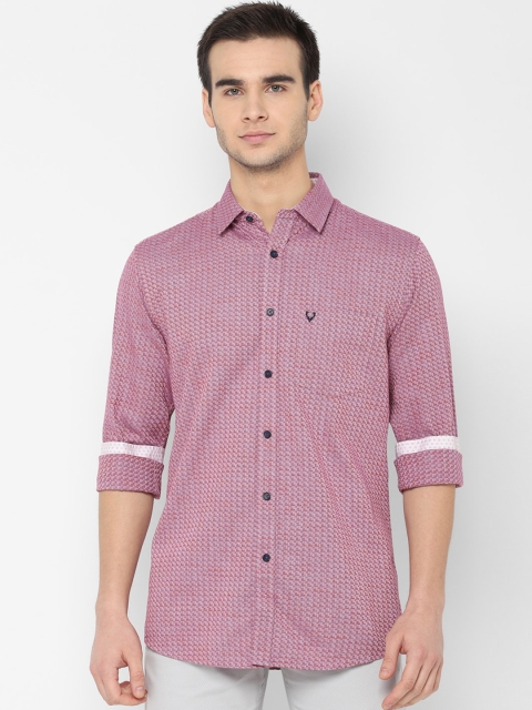 

Allen Solly Men Pink Slim Fit Printed Casual Shirt