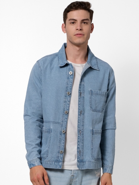 

Celio Men Blue Solid Denim Jacket