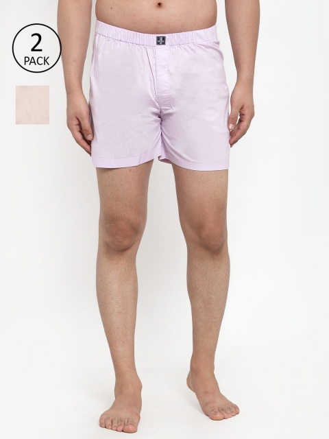 

NEUDIS Men Pack of 2 Premium Pure Cotton Boxers NUD20BOXRCTNSLDLGPKSET, Pink