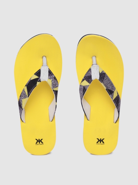 

Kook N Keech Women Black & Yellow Geometric Print Thong Flip-Flops