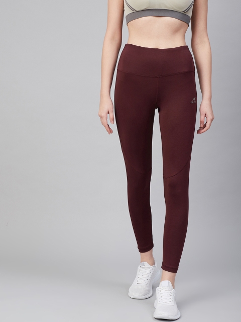 

Alcis Women Burgundy Solid Training Tights, Maroon