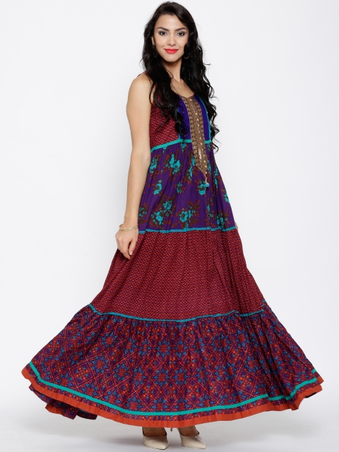 

Vishudh Multicoloured Crinkled Printed Anarkali Kurta, Multi