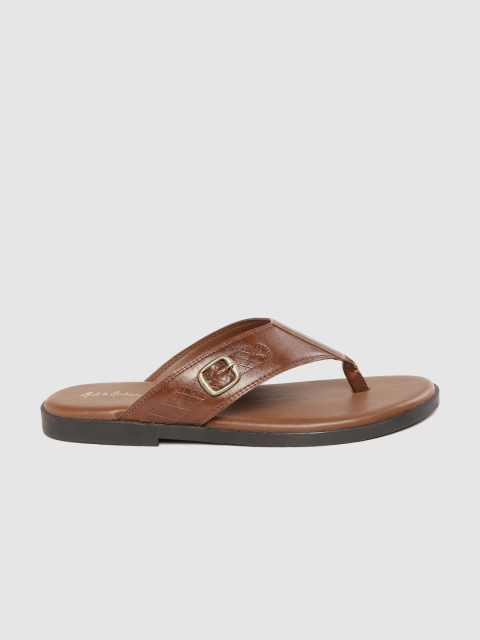 

Mast & Harbour Men Brown Solid Comfort Sandals with Buckle Detail
