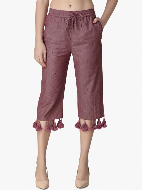 

Texco Women Red Regular Fit Solid Culottes