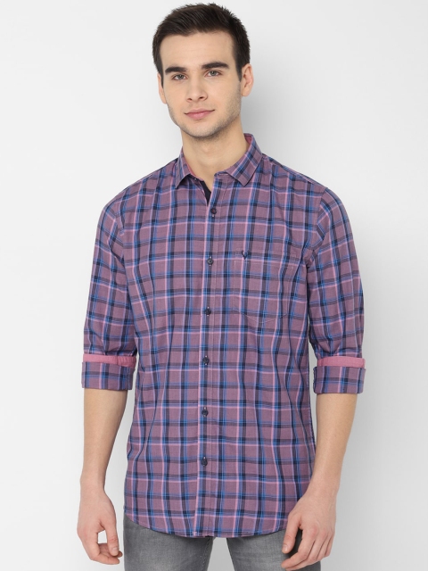 

Allen Solly Men Purple & Blue Slim Fit Checked Casual Shirt