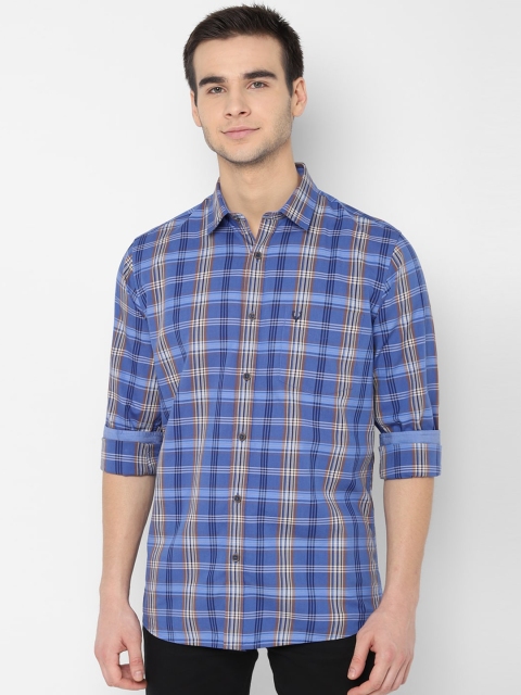 

Allen Solly Men Blue & Yellow Slim Fit Checked Casual Shirt