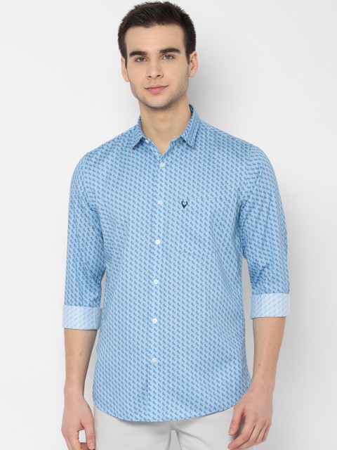 

Allen Solly Men Blue & Purple Slim Fit Printed Casual Shirt