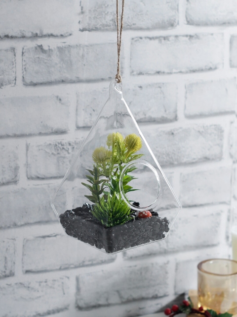 

TAYHAA Green Artificial Plant With Transparent Pot