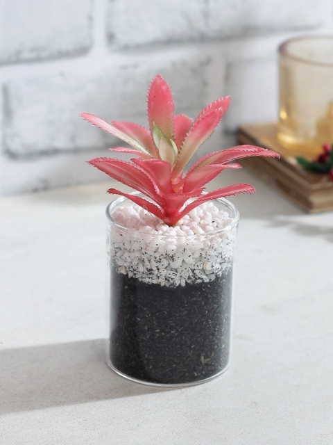 

TAYHAA Red Artificial Bonsai Plant With Transparent Pot