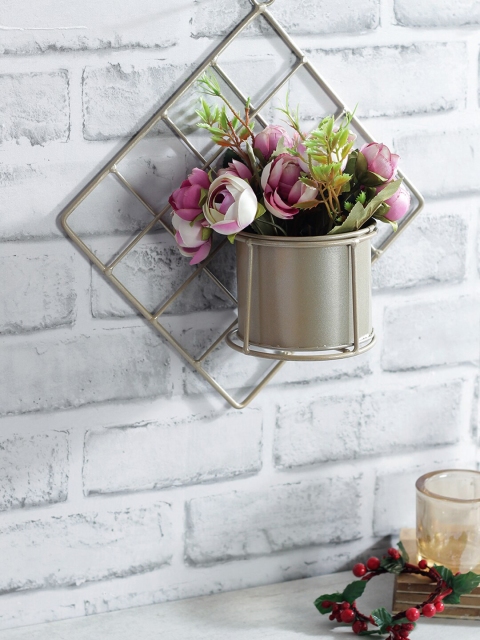 

TAYHAA Purple & Green Artificial Plant With Grey Pot