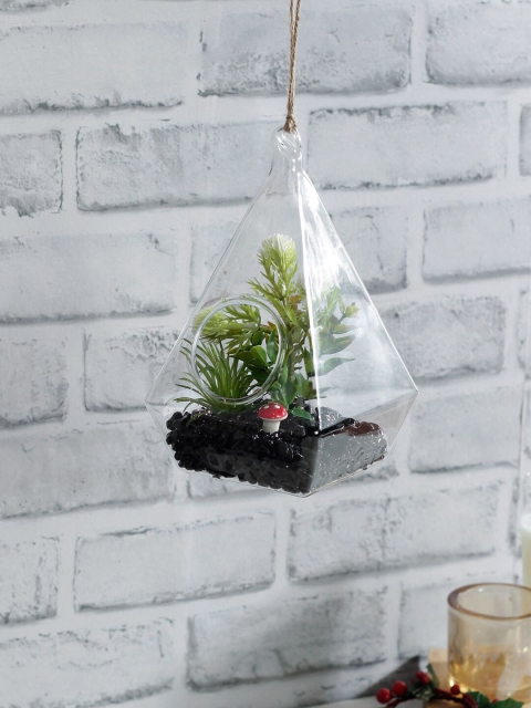 

TAYHAA Green Artificial Plant With Transparent Pot