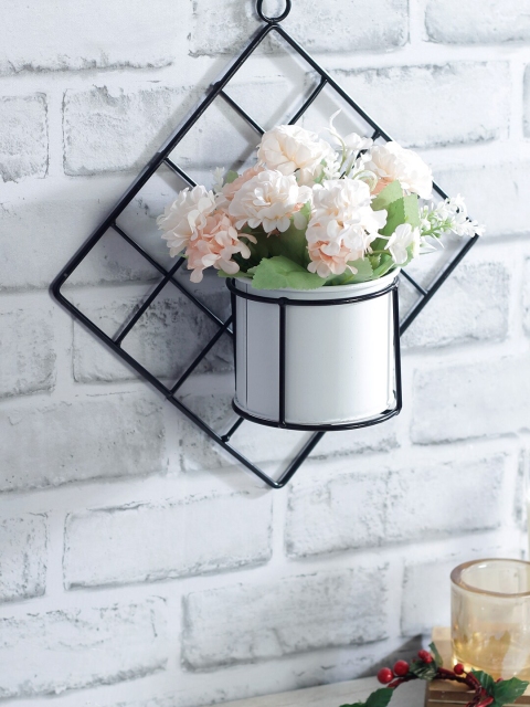 

TAYHAA Peach-Colour & Green Artificial Plant With Pot For Wall Decor