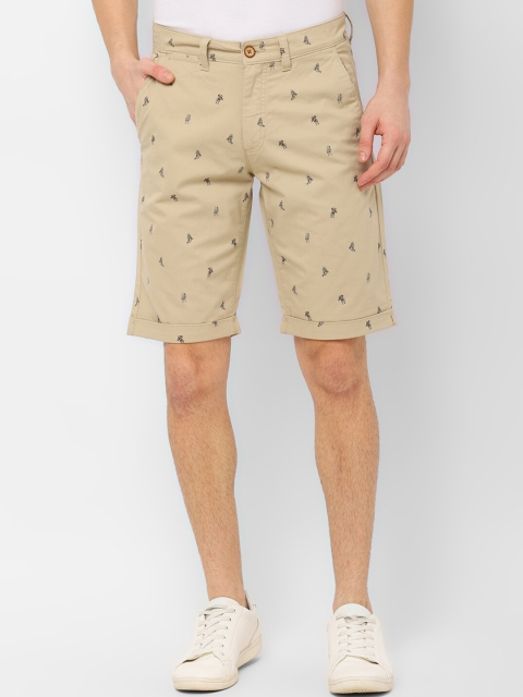 

Allen Solly Men Beige Printed Slim Fit Regular Shorts