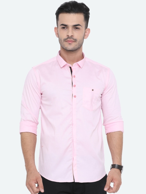 

WITH Men Pink Slim Fit Solid Casual Shirt