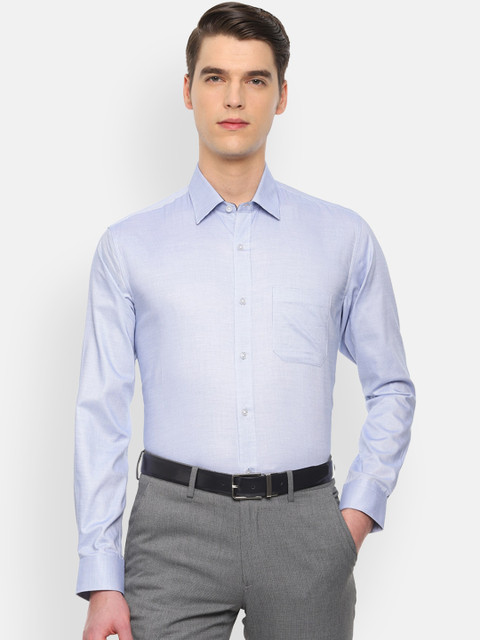 

Louis Philippe Men Blue Slim Fit Self Design Formal Shirt