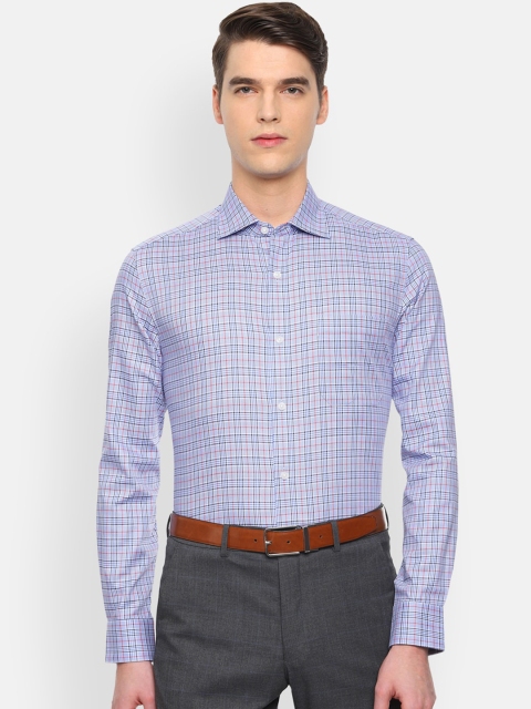 

Louis Philippe Men Blue & Red Regular Fit Checked Formal Shirt