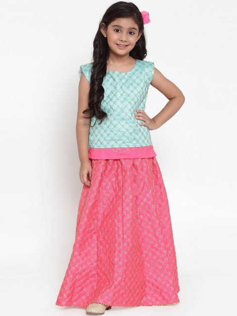 

Baani Creations Pastel Blue & Pink Ready to Wear Lehenga with Blouse
