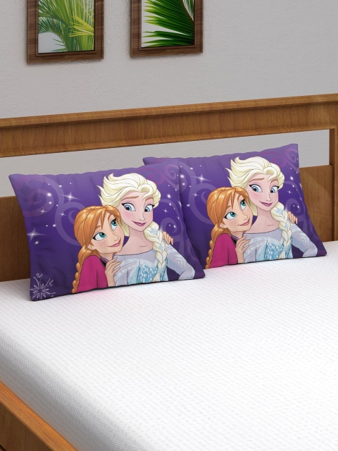 

Disney Athom Trendz Kids Set of 2 Purple & Pink Frozen Print Pillow Covers