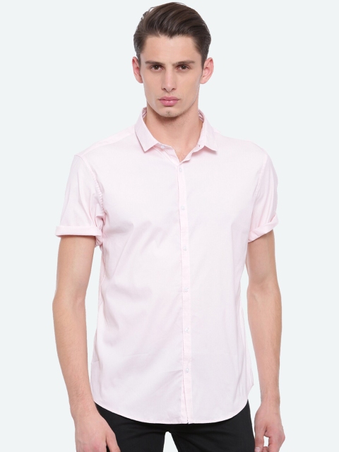 

WITH Men Pink Slim Fit Solid Casual Shirt