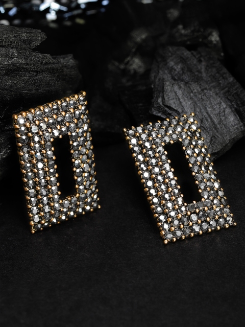 

TOKYO TALKIES X rubans FASHION ACCESSORIES Gold-Toned & Black Handcrafted Drop Earrings