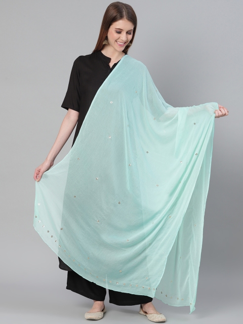 

Saadgi Sea Green Mukaish Work Dupatta