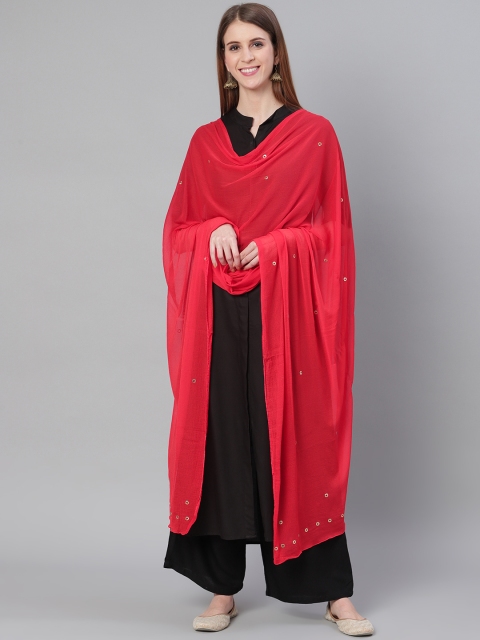 

Saadgi Red Mukaish Work Dupatta