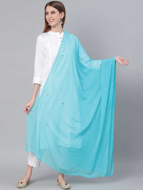 

Saadgi Blue Mukaish Work Dupatta