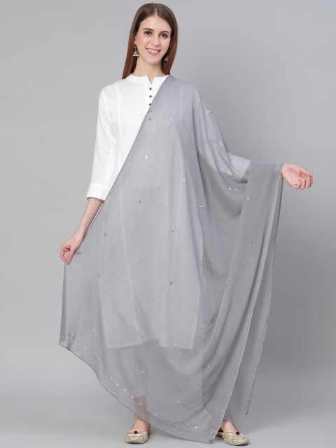 

Saadgi Grey Mukaish Work Dupatta