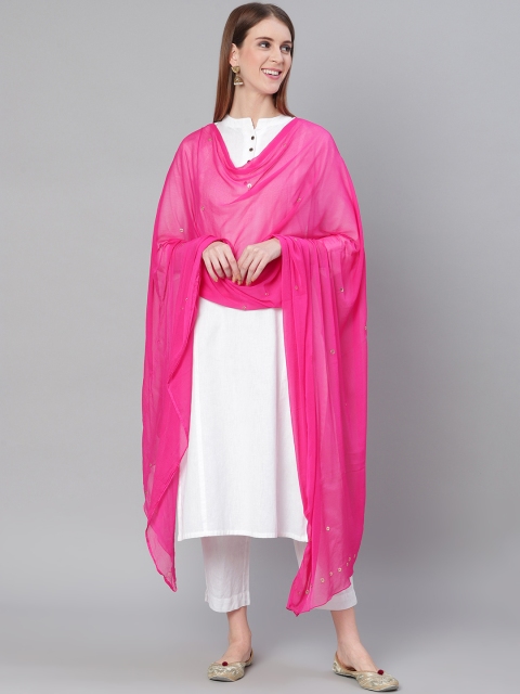 

Saadgi Magenta Mukaish Work Dupatta