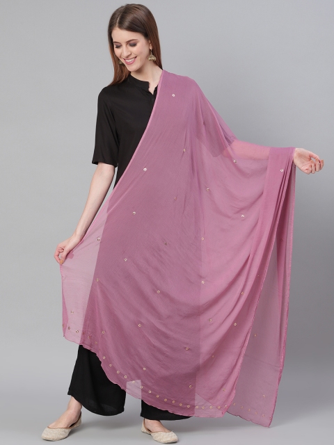 

Saadgi Mauve Mukaish Work Dupatta