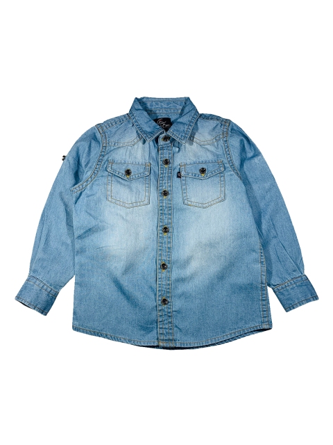 

KiddoPanti Boys Blue Regular Fit Solid Casual Shirt