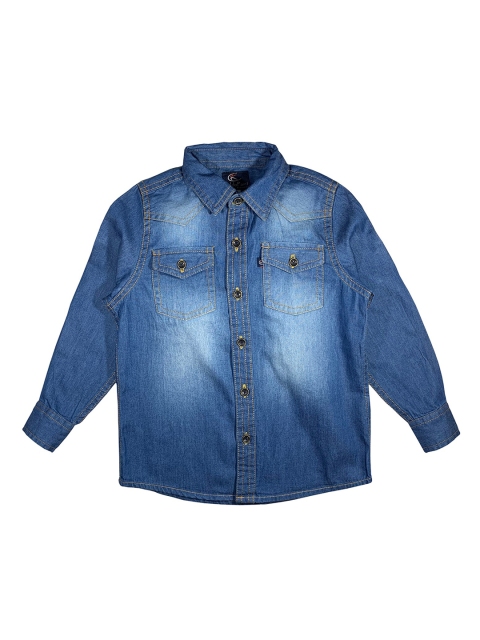 

KiddoPanti Boys Blue Regular Fit Faded Casual Shirt