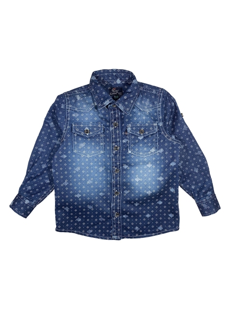 

KiddoPanti Boys Blue Standard Regular Fit Printed Casual Shirt