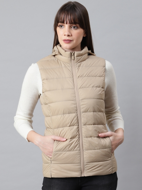 

Marks & Spencer Women Beige Solid Lightweight Padded Jacket
