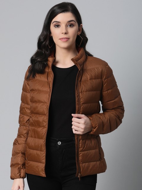 

Marks & Spencer Women Brown Solid Padded Down Jacket, Maroon