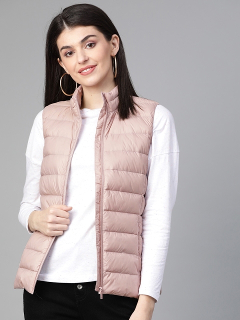 

Marks & Spencer Women Pink Solid Hooded Lightweight Puffer Jacket