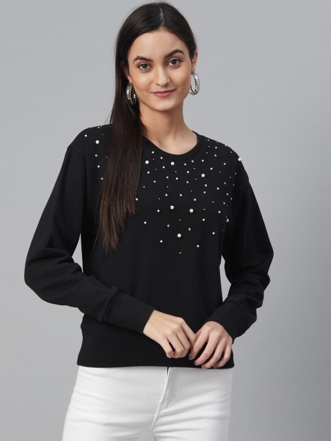 

Marks & Spencer Women Black Embellished Sweatshirt