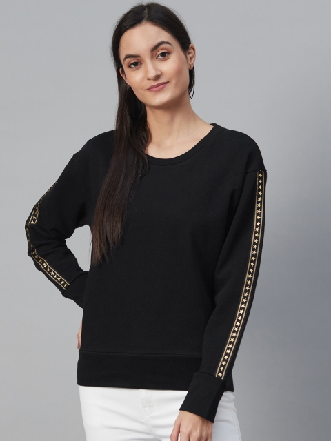 

Marks & Spencer Women Black Solid Sweatshirt