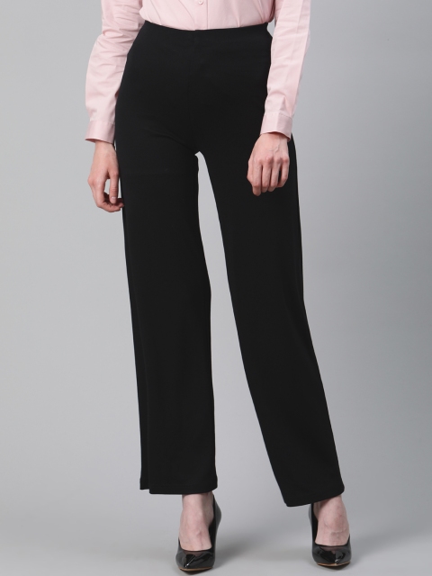 

Marks & Spencer Women Black Flared Solid Parallel Trousers
