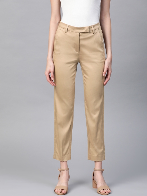 

Marks & Spencer Women Beige Slim Fit Solid Cropped Chinos