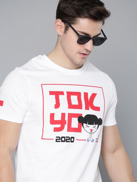 

Kook N Keech Emoji Men White & Red Printed Pure Cotton Round Neck T-shirt