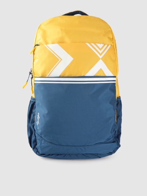 

Skybags Unisex Yellow & Teal Blue Colourblocked Laptop Backpack