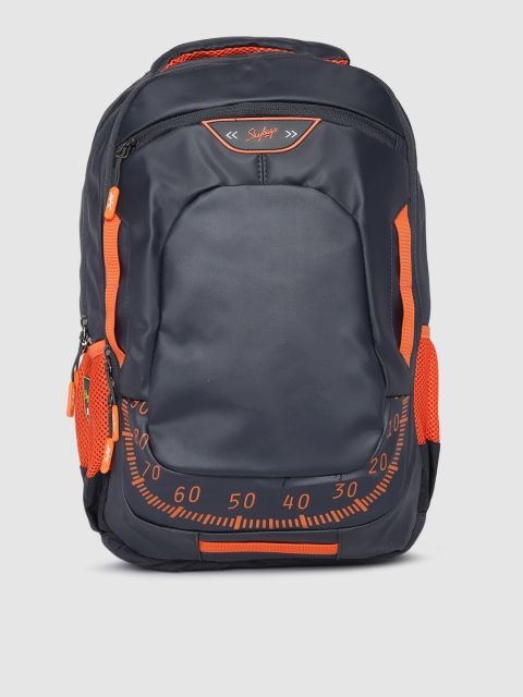 

Skybags Unisex Black & Orange Alphanumeric Printed Backpack