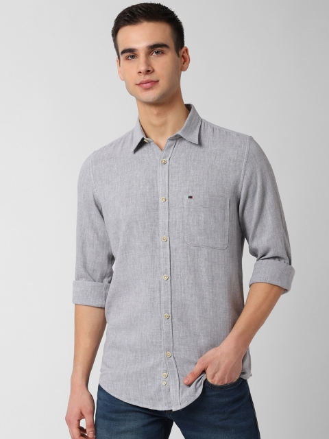 

Peter England Casuals Men Grey Slim Fit Solid Casual Shirt