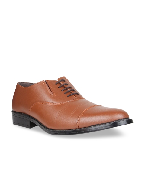 

Regal Men Tan Brown Solid Leather Formal Oxfords