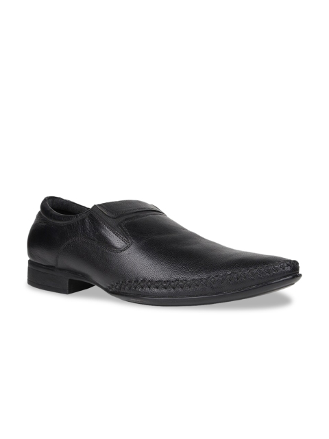 

Regal Men Black Solid Leather Formal Slip-Ons