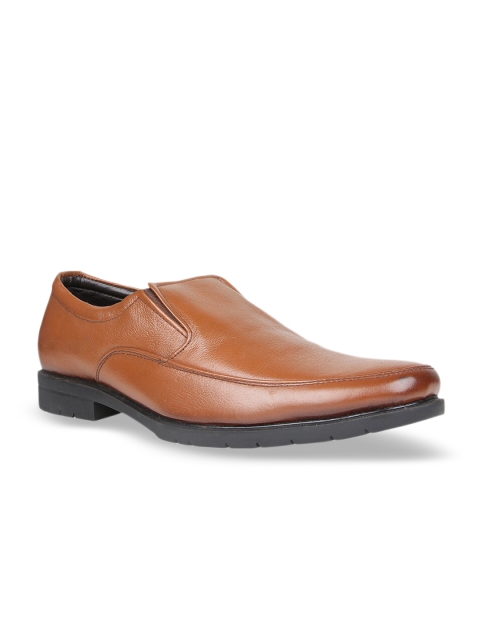 

Regal Men Tan Brown Solid Leather Formal Slip-Ons