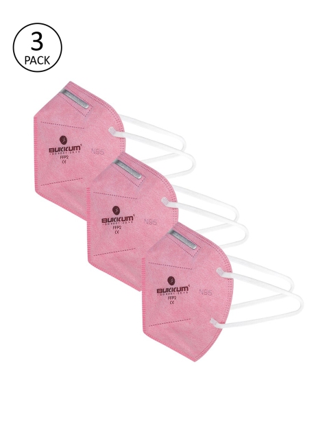 

BUKKUM Unisex Pack Of 3 Reusable 5-Ply N95 Mask, Pink