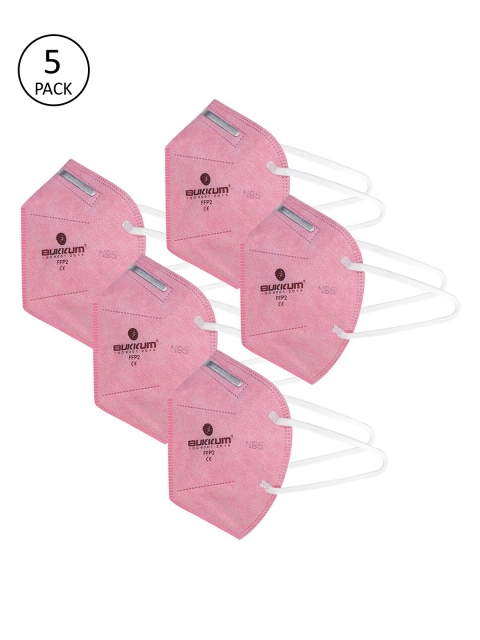 

BUKKUM Adults Pack Of 5 Pink 5-Ply Reusable N95 Masks