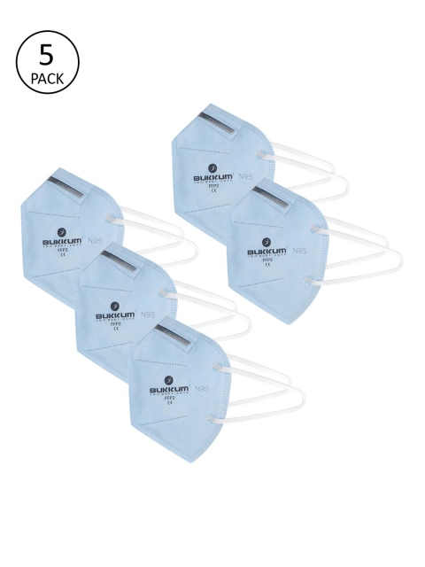 

BUKKUM Unisex Pack Of 5 Reusable 5-Ply N95 Mask, Blue